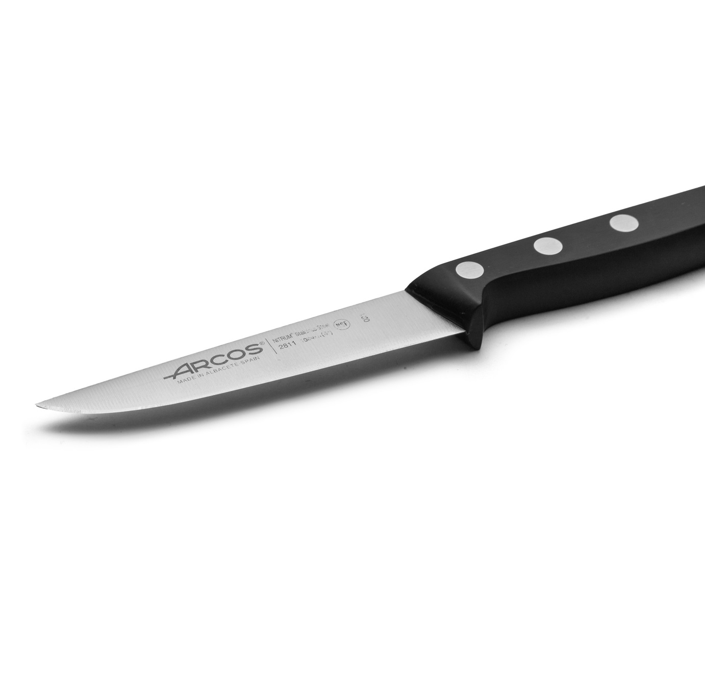 Faca de legumes universal Arcos com cabo de polioximetileno preto e lâmina de 100 mm