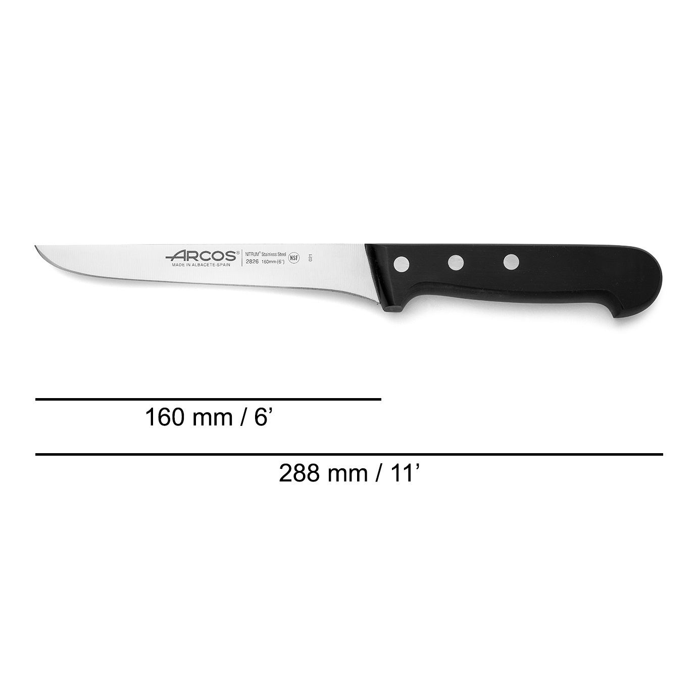 Faca de desossar Arcos Universal 160 mm com cabo em polioximetileno preto