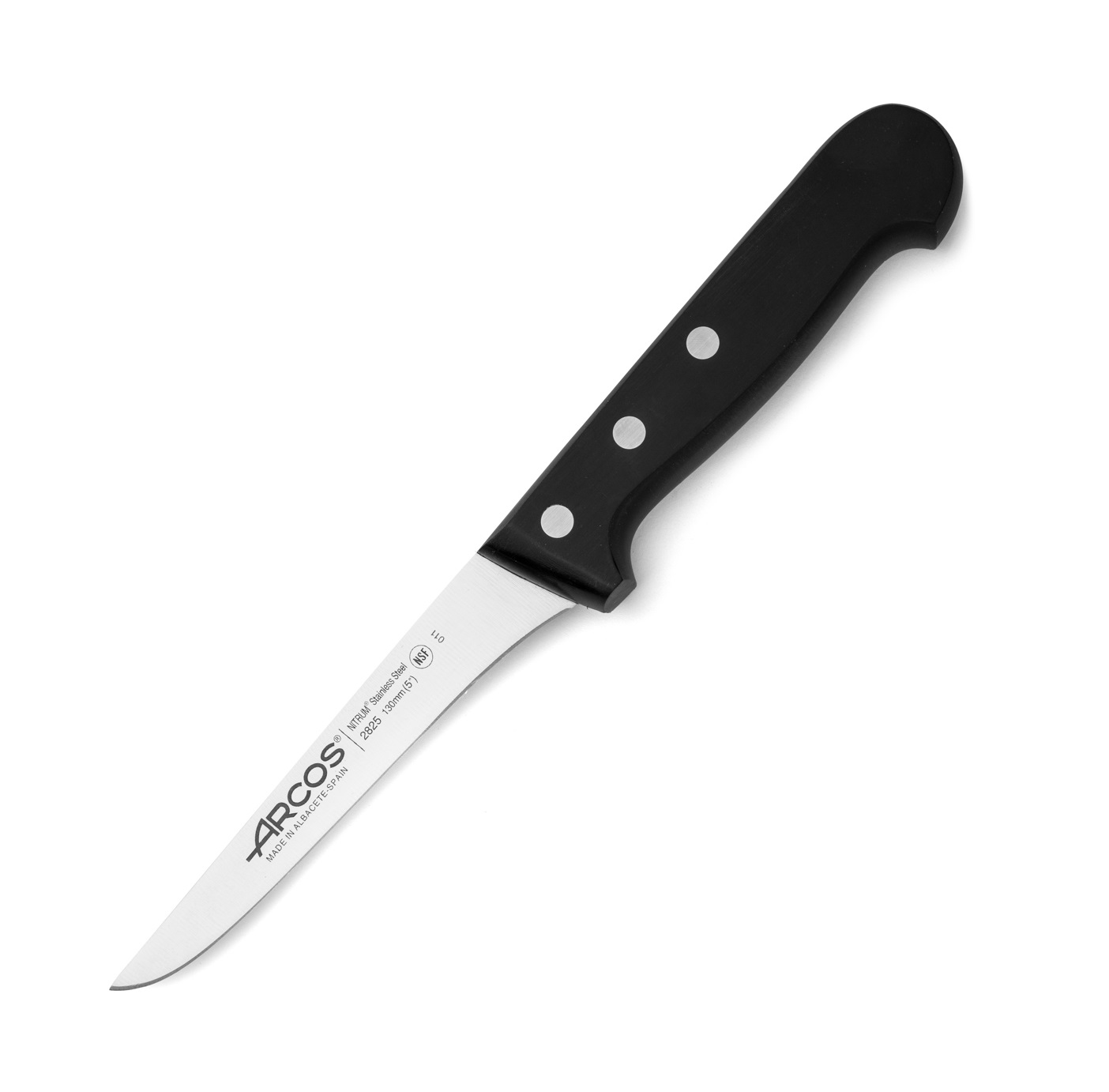 Cuchillo deshuesador Arcos Universal con mango de polioximetileno negro y hoja de 130 mm