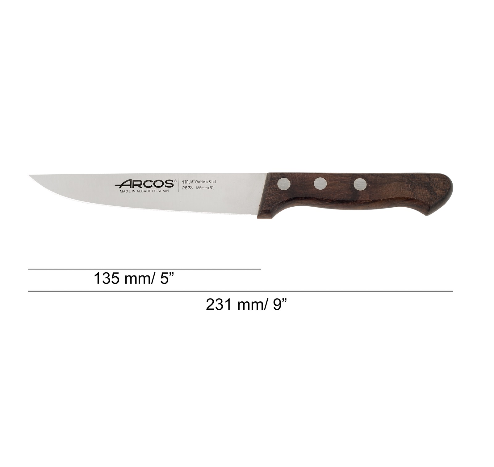 Arcos Atlántico Küchenmesser mit Palisandergriff und 135 mm Klinge