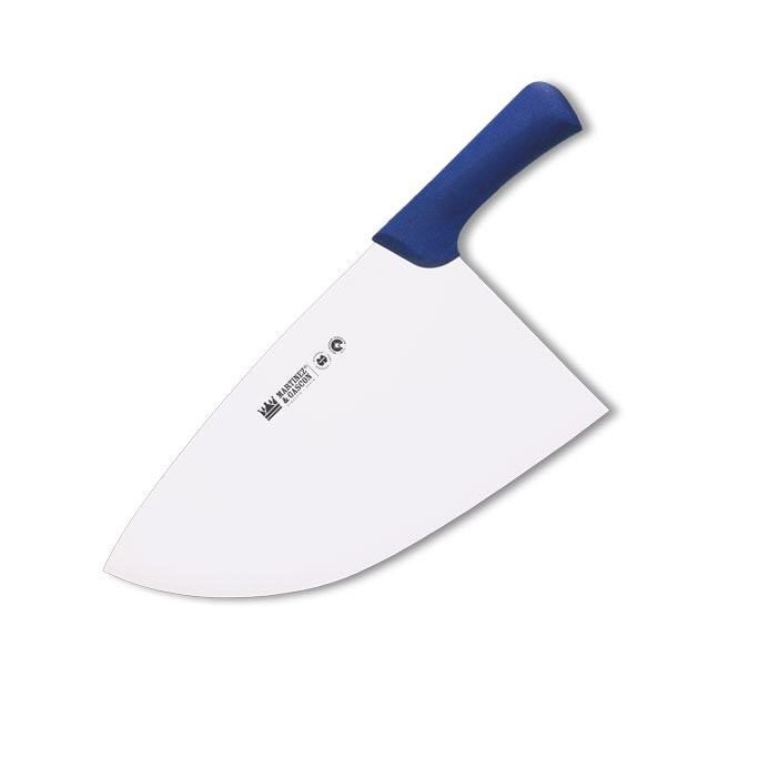 Half-moon filleting axe with a 325 mm blade and blue fiber handle