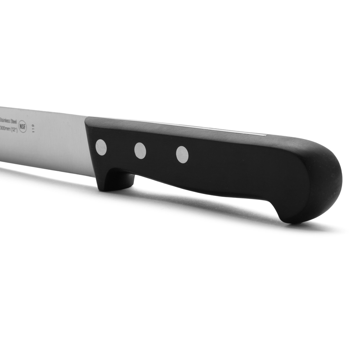 Couteau de charcuterie Arcos à lame large de 30 cm, série universelle, pointe ronde, manche noir