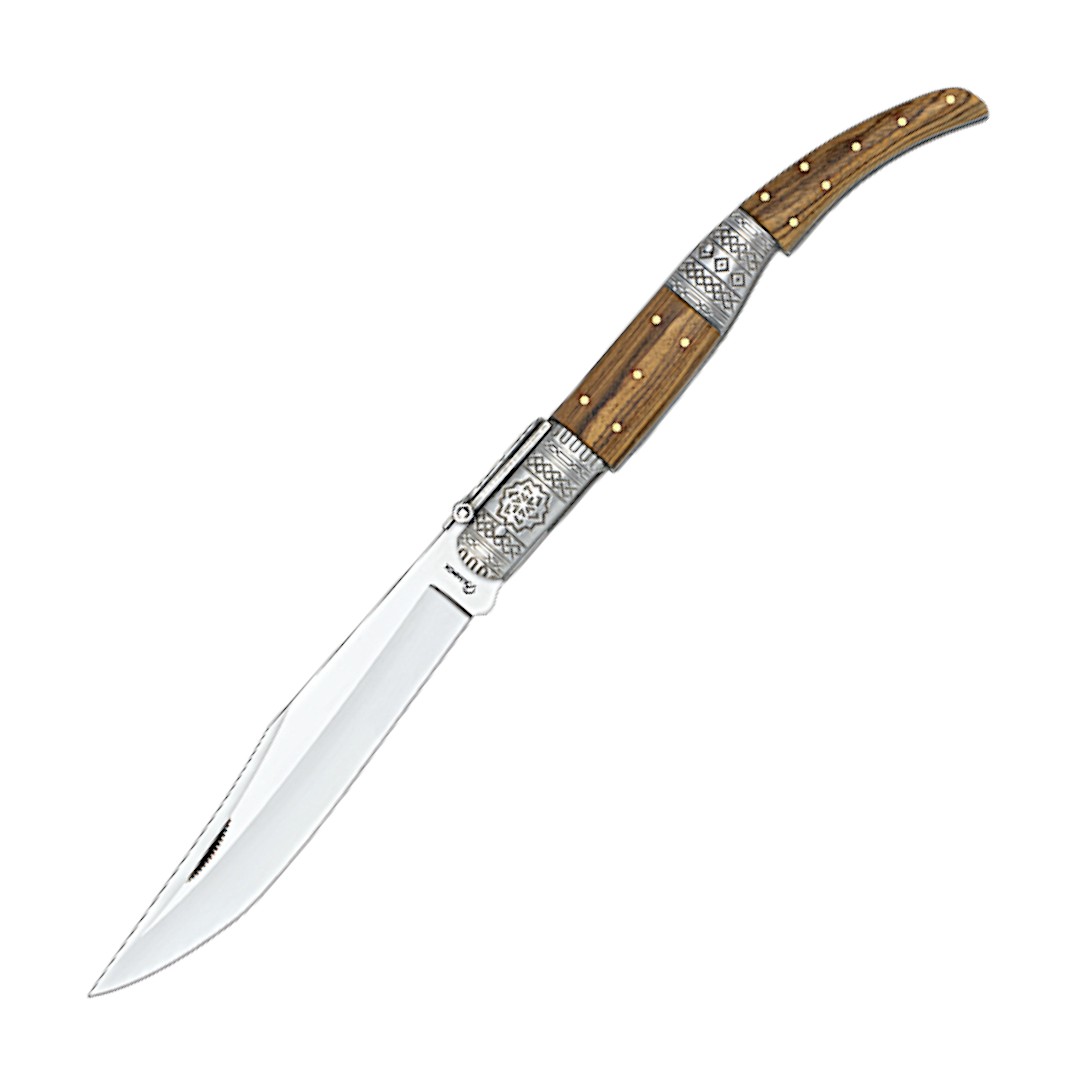 Coltello tascabile Carraca decorato arabo n. 3 in legno di zebra