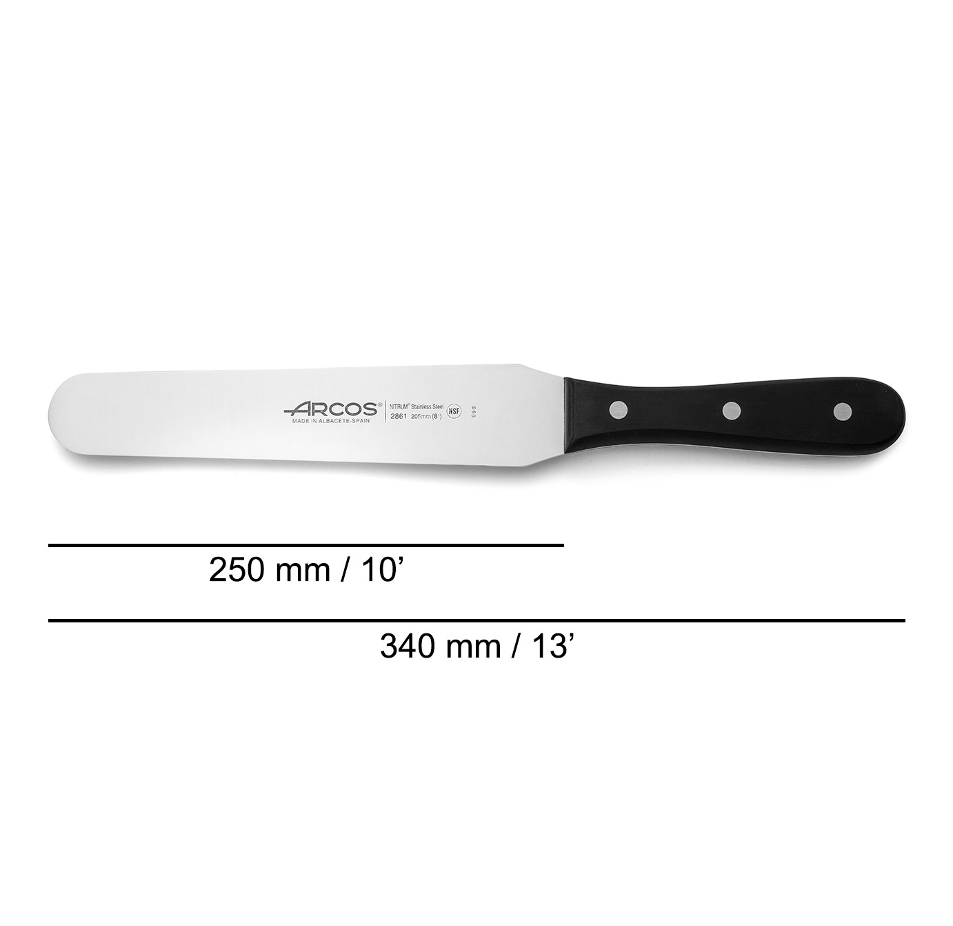 Arcos Spatule à pâtisserie lame 205 mm, série universelle, manche en polyoxyméthylène noir