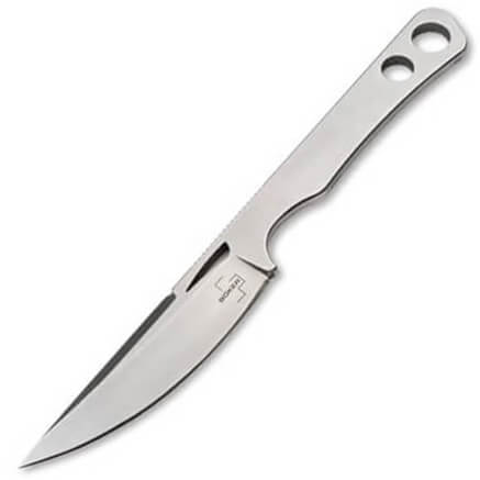 Cuchillo deportivo totalmente de acero con canales huecos en la h...