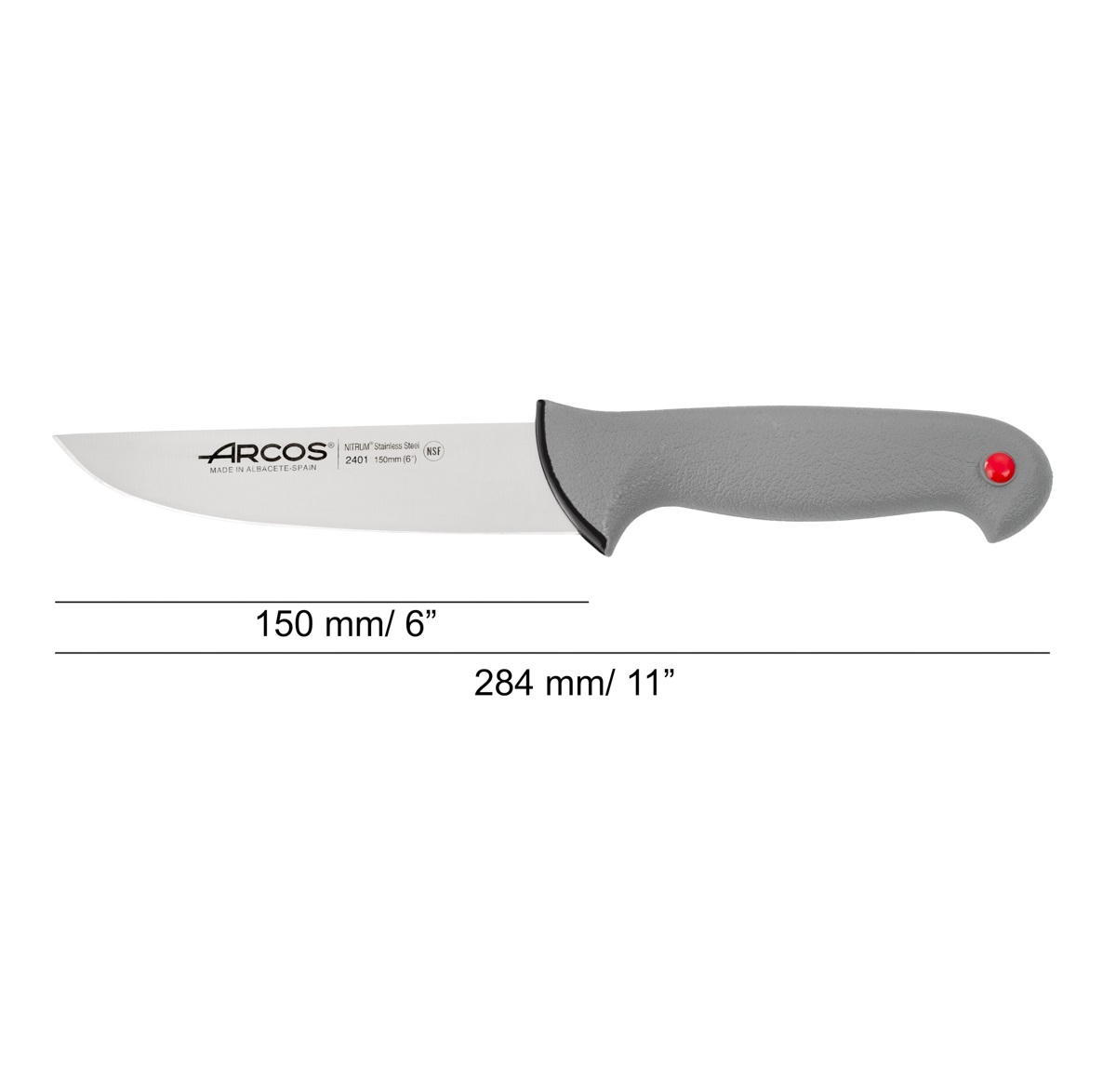Coltello da macellaio Arcos con lama Colour Prof da 150 mm e manico grigio a doppia iniezione