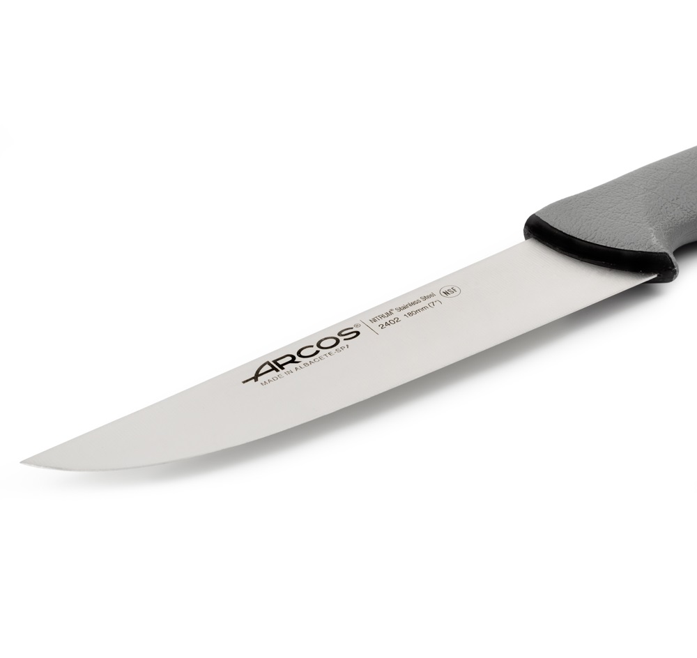 Arcos Fleischermesser mit 180 mm Colour Prof Klinge und grauem, doppelt eingespritztem Griff