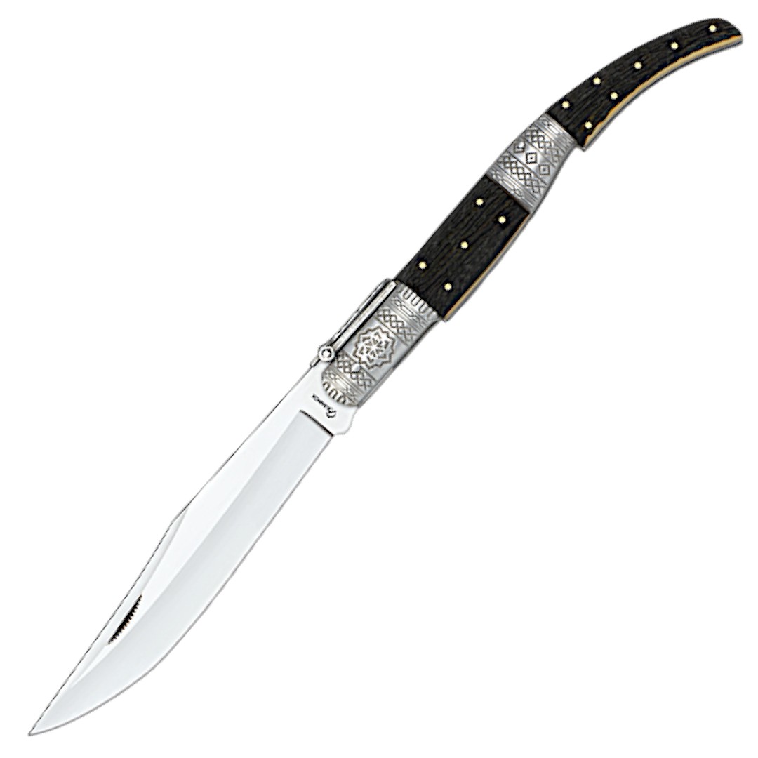 Coltello tascabile Arabo Decorato a Cricchetto N. 4 in Corno di C...