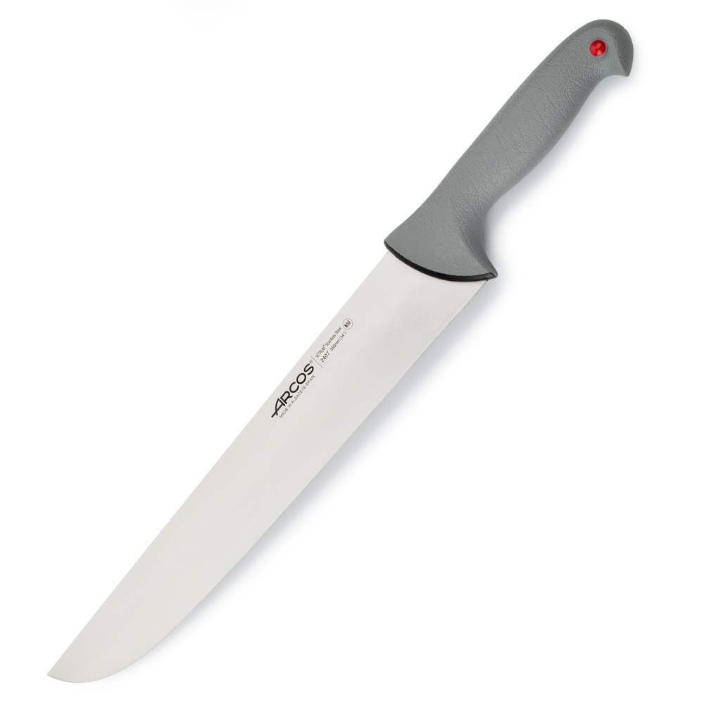 Coltello da macellaio Arcos con lama Colour Prof da 350 mm e manico grigio a doppia iniezione