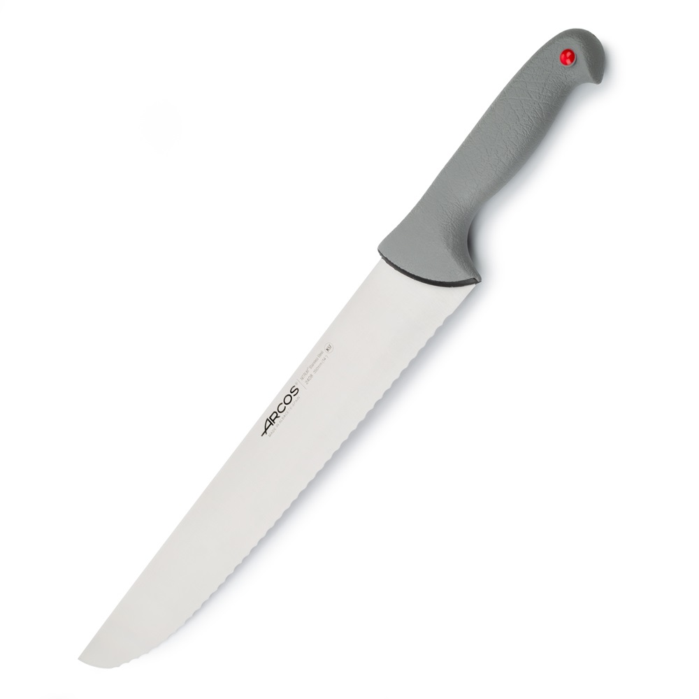 Coltello da pescivendolo Arcos con lama seghettata Colour Prof da 350 mm e manico grigio a doppia iniezione