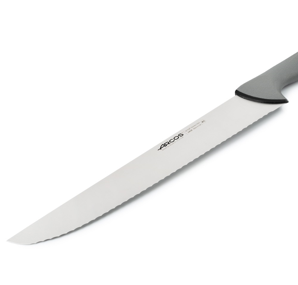 Coltello da pescivendolo Arcos con lama seghettata Colour Prof da 350 mm e manico grigio a doppia iniezione