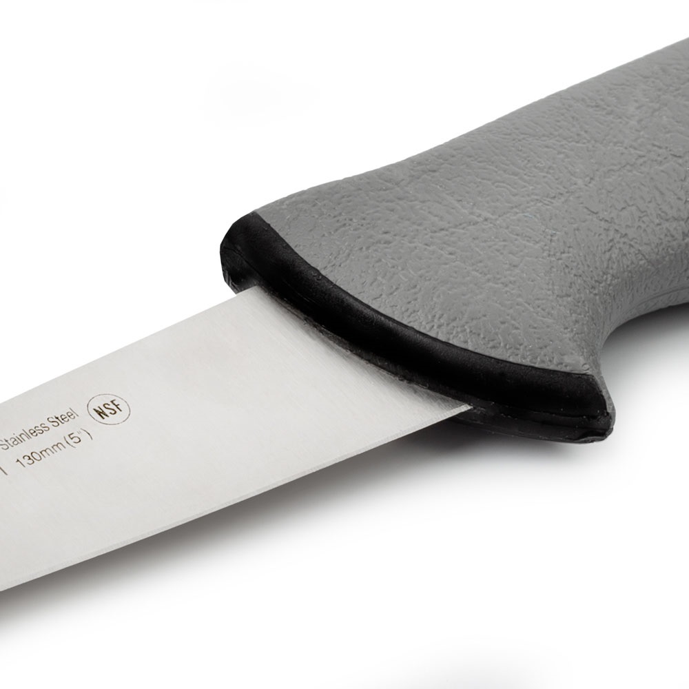 Coltello da macellaio Arcos Point con lama professionale colorata da 130 mm e impugnatura a doppia iniezione grigia
