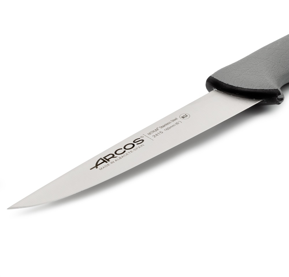 Couteau de boucher Arcos avec lame Colour Prof de 160 mm et manche gris double injection