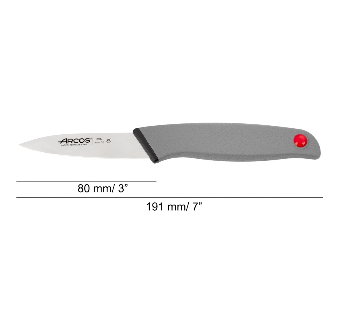 Coltello da cucina Arcos, lama da 8 cm, Colour prof manico a doppia iniezione nero