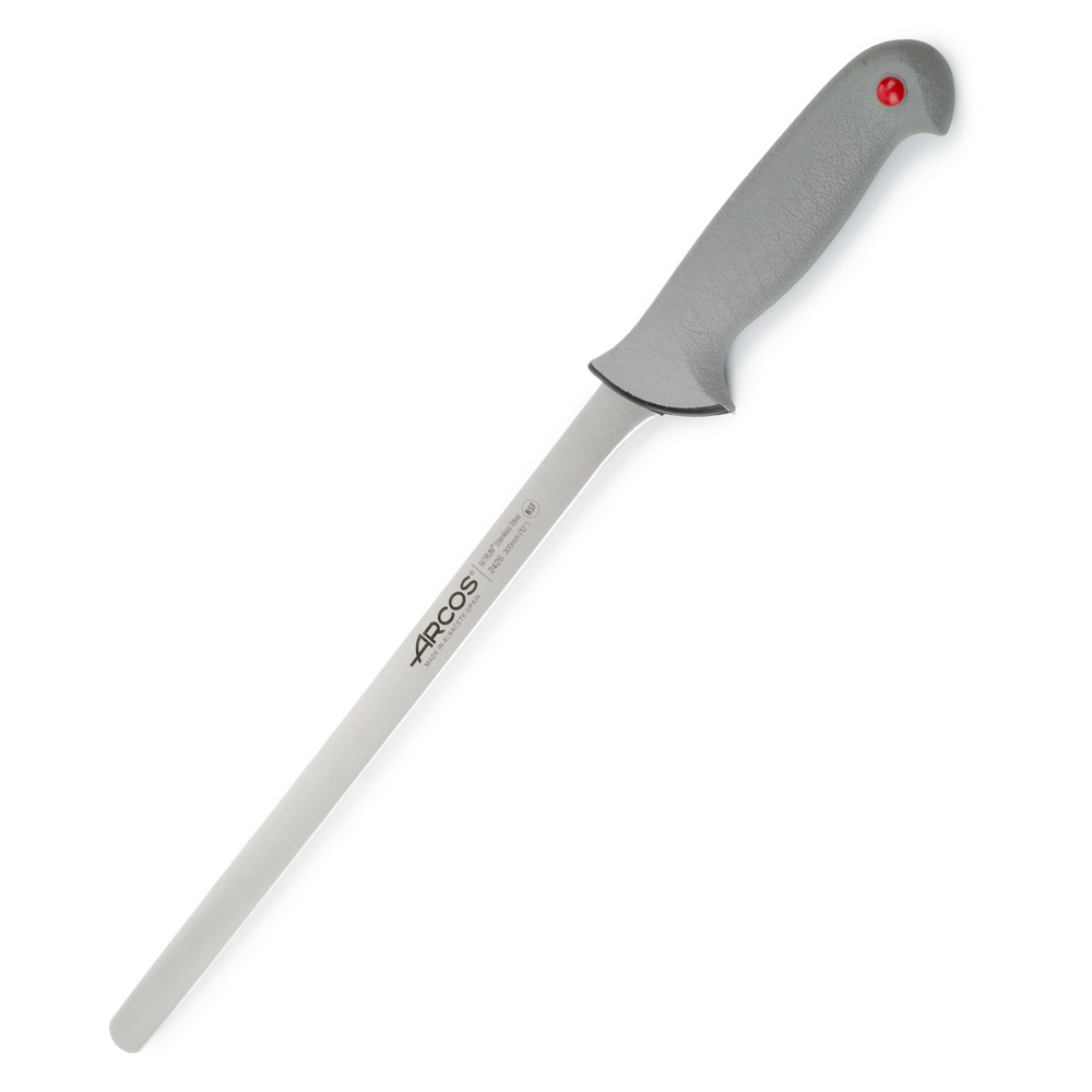 Coltello da prosciutto Arcos a punta tonda con lama da 30 cm e ma...