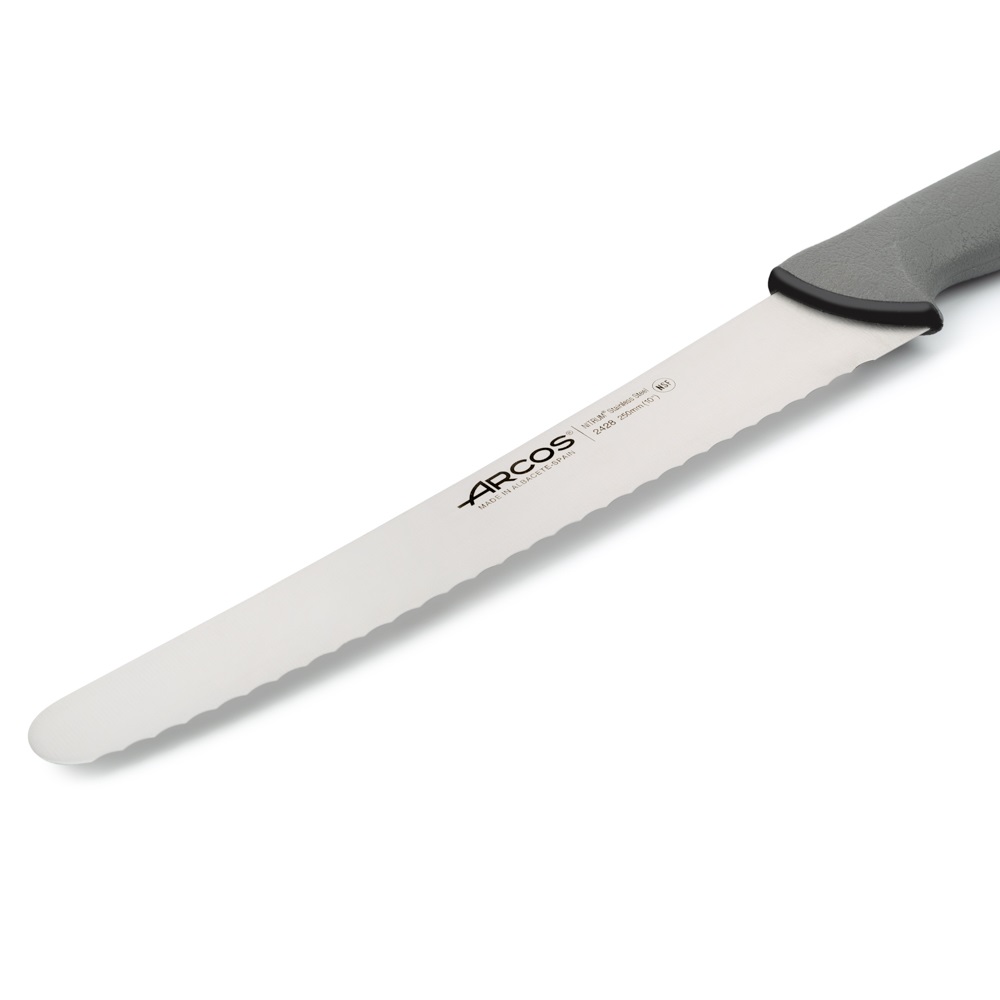Coltello da pasticceria Arcos con lama perlata da 25 cm, colore prof, manico grigio a doppia iniezione