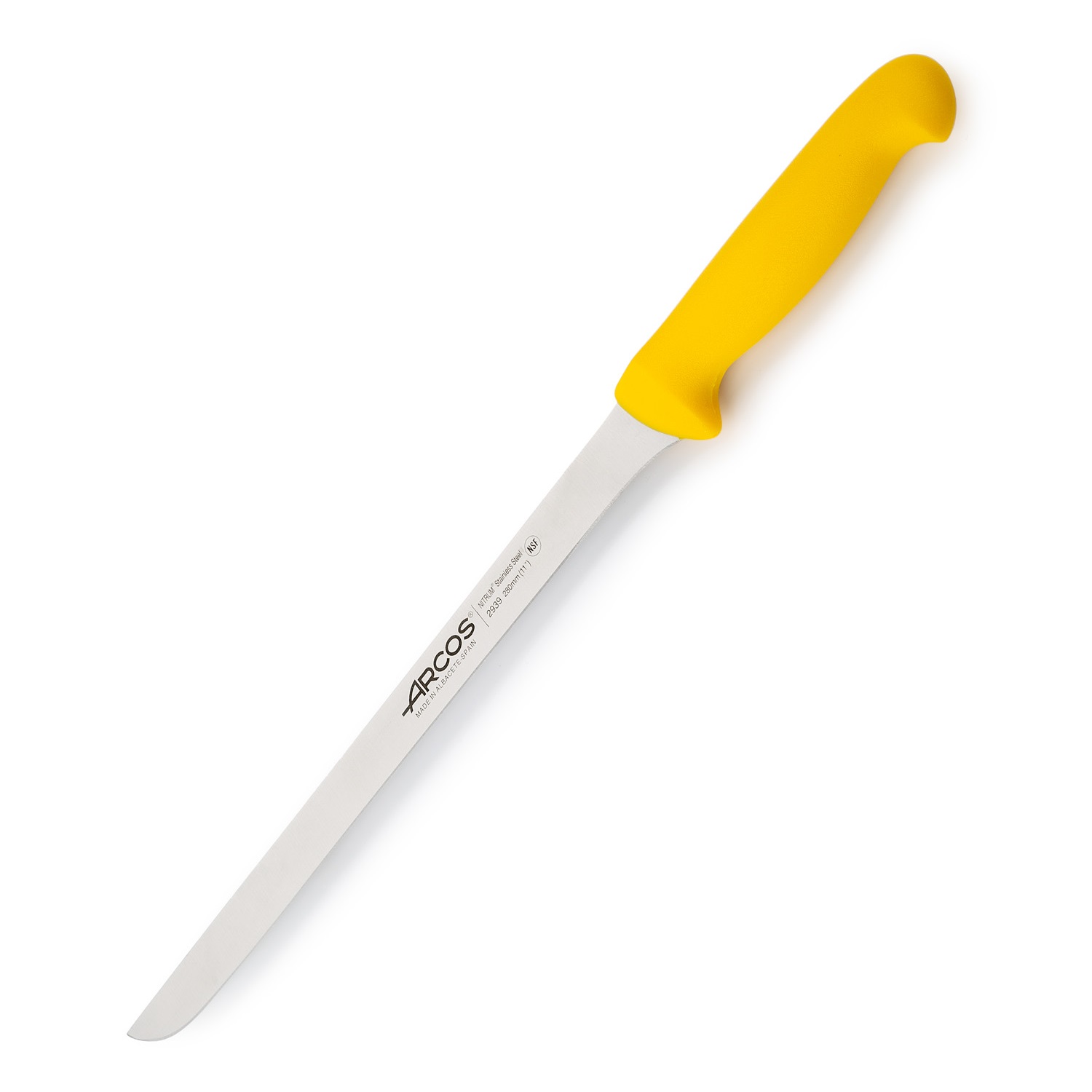 Coltello da prosciutto Arcos serie 2900 con lama da 28 cm e manico in polipropilene.
