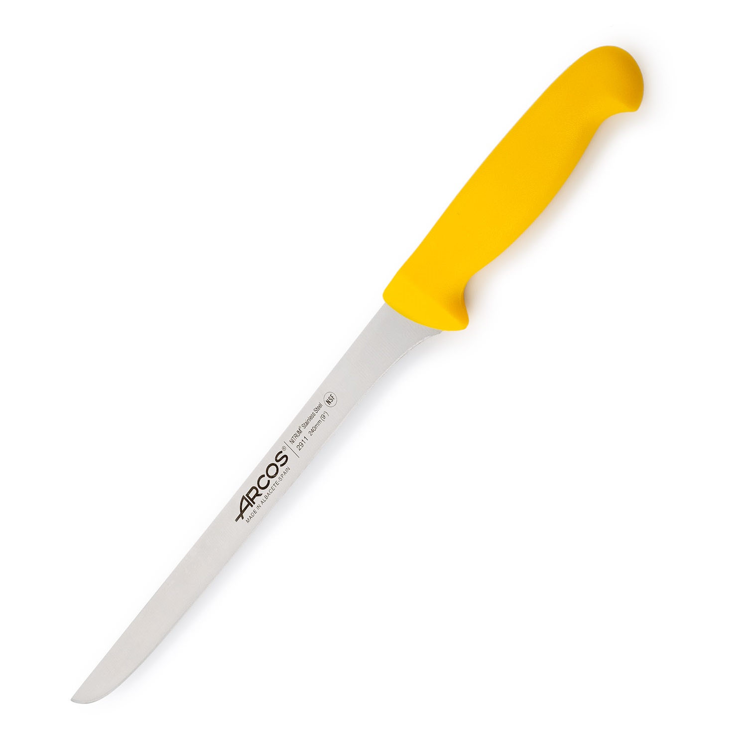 Coltello da prosciutto Arcos serie 2900 con lama da 24 cm e manico in polipropilene.