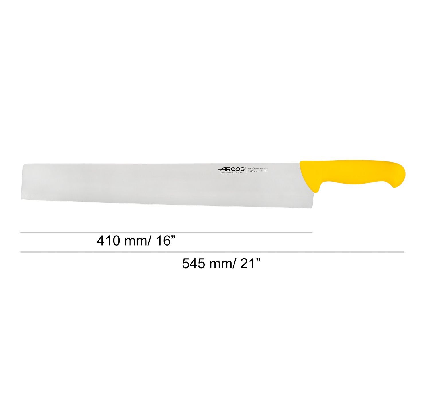 Coltello per salame e formaggio Arcos con lama dritta da 41 cm e manico in polipropilene colorato