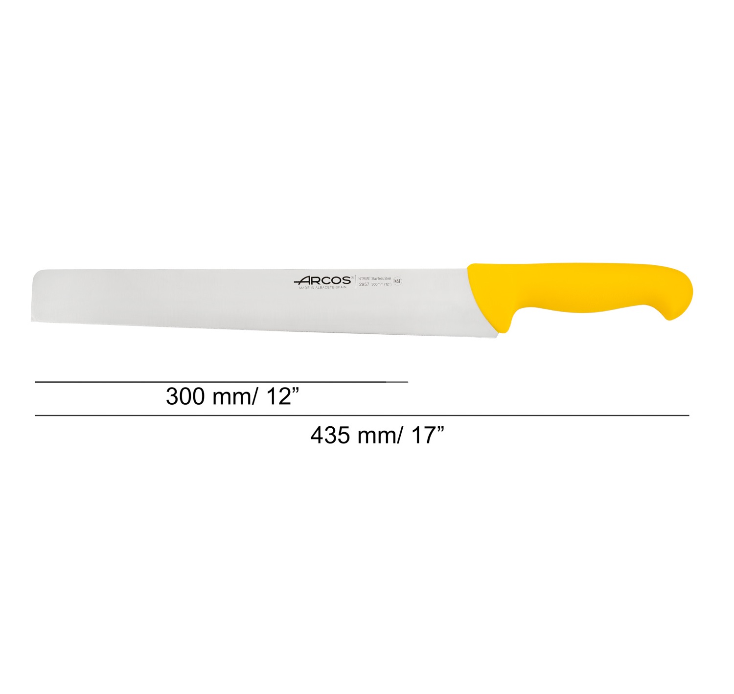 Coltello per salame e formaggio Arcos con lama dritta da 30 cm e manico in polipropilene colorato