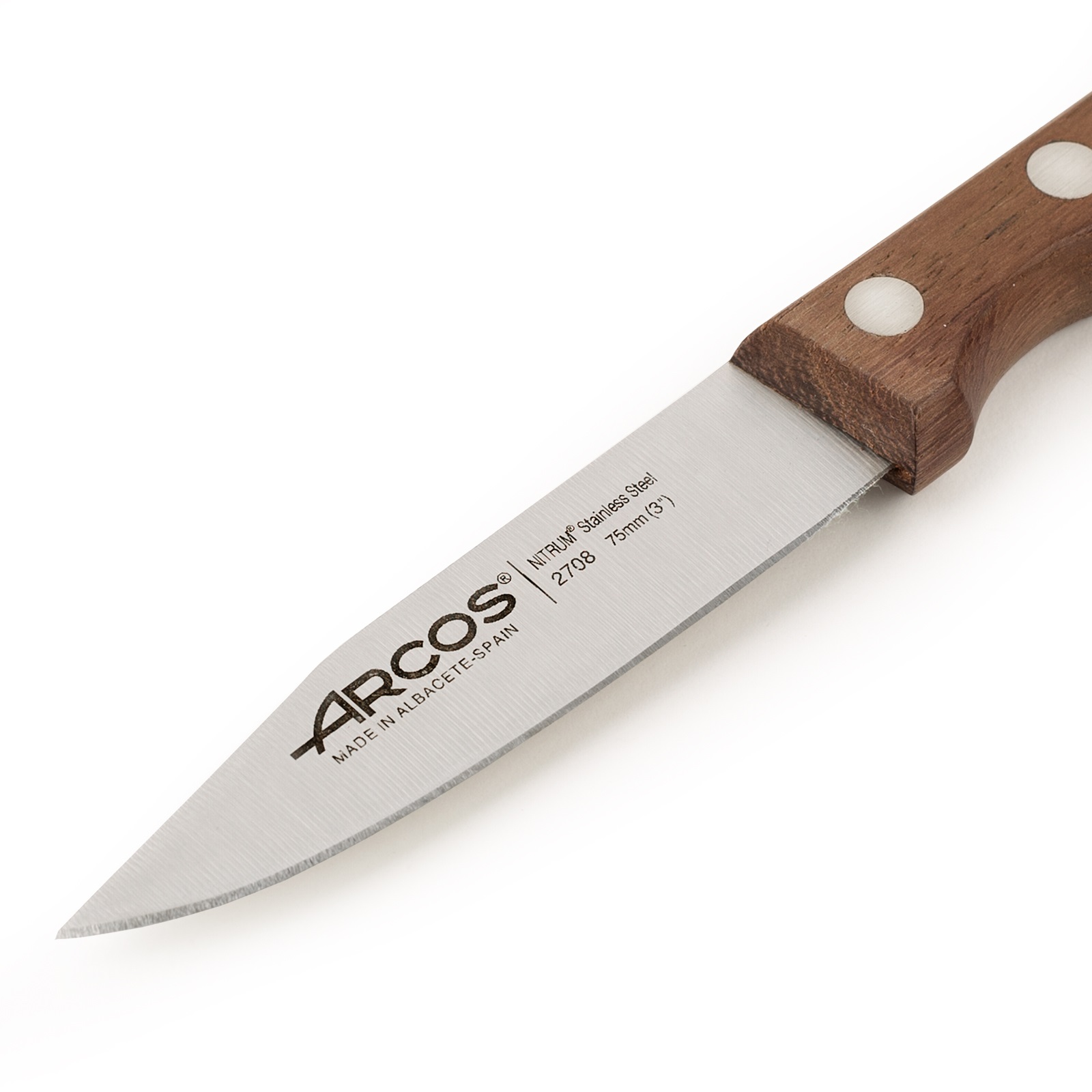 Coltello da cucina Arcos con manico in legno e lama da 75 mm, Atlantico