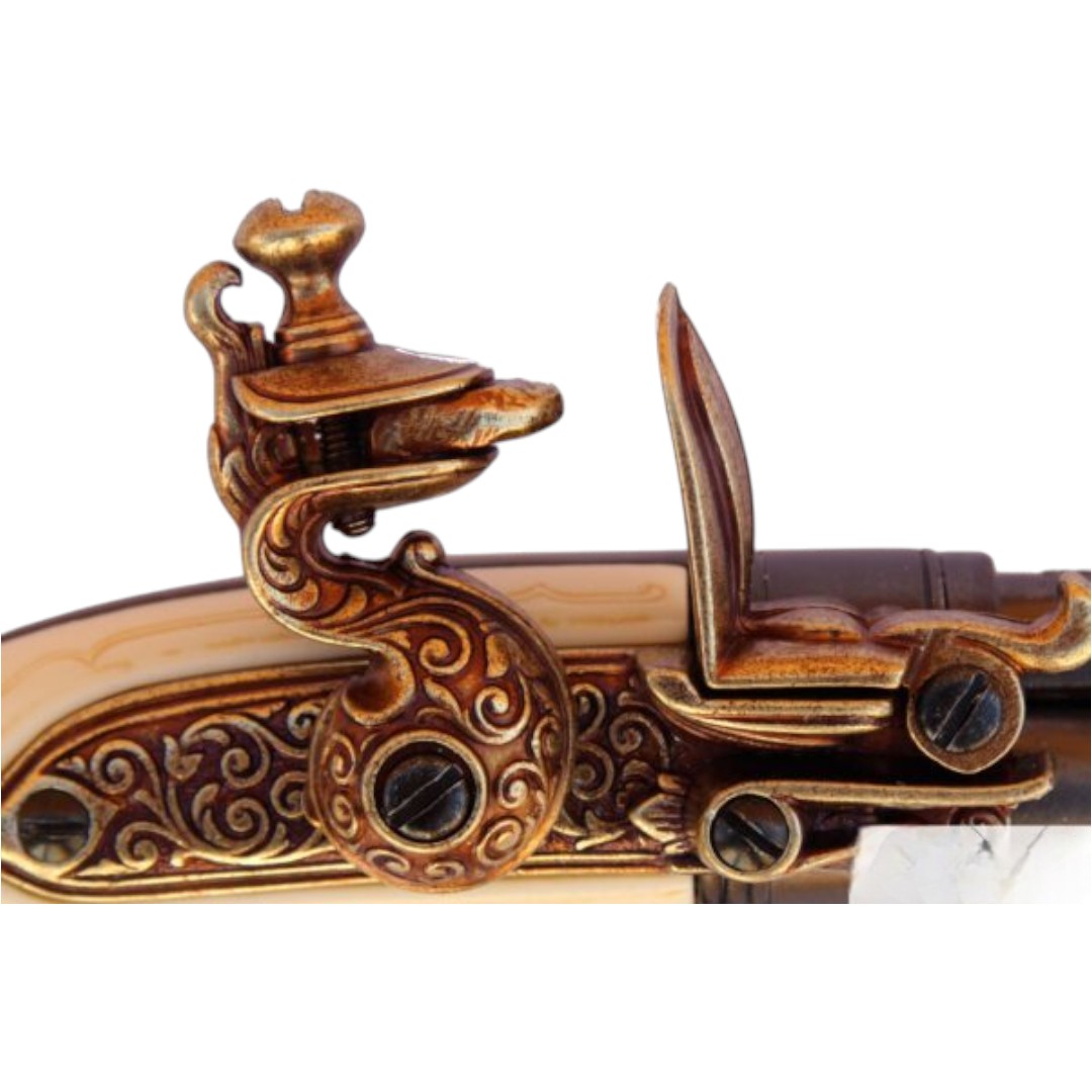 Replika einer antiken Pistole mit Messingfinish