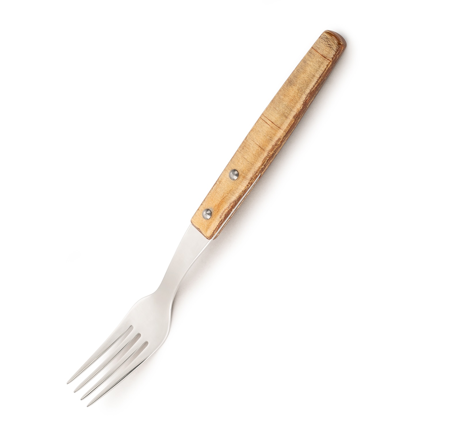 12 Arcos Tischgabeln, 200 mm, mit hellbraunem Griff aus Pressholz