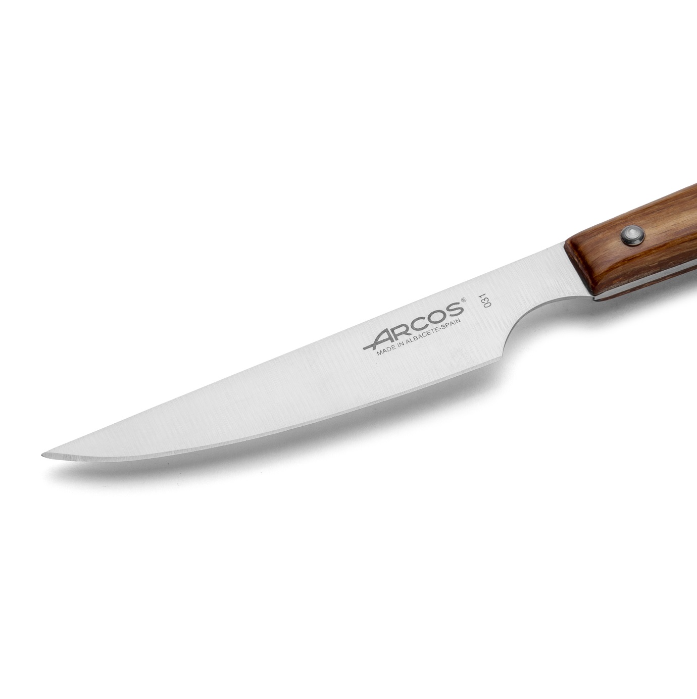 12 Arcos Gregorio Series 220mm Plain Edge Steak Knives with Compressed Wood Handles
