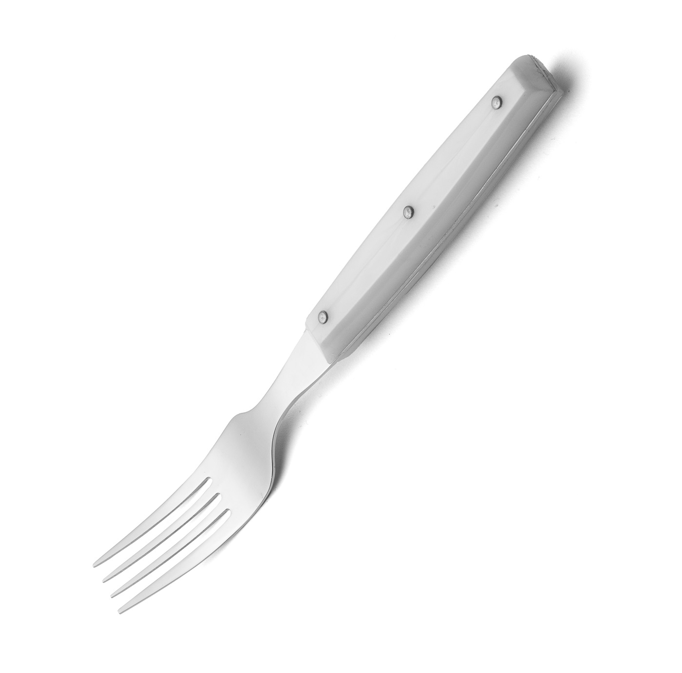12 Arcos 195 mm steak forks with white polyamide handle