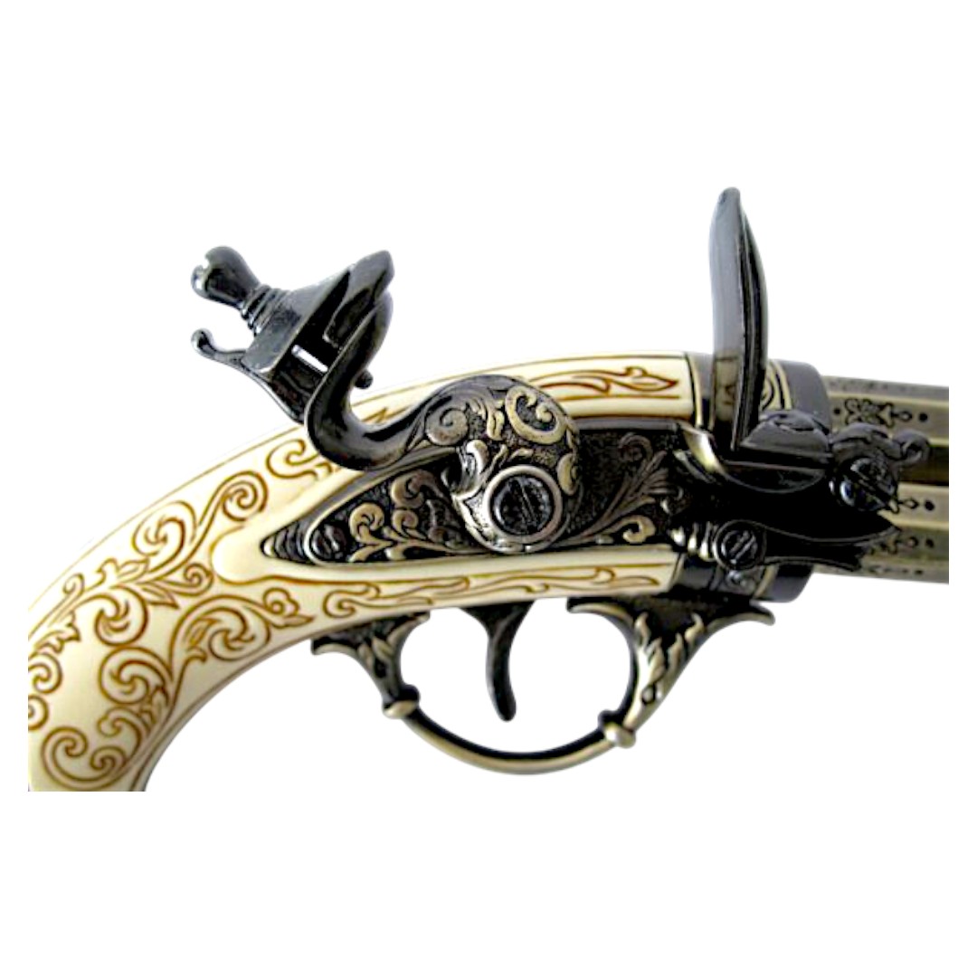 Dreiläufige Steinschlosspistole, Frankreich, 18. Jahrhundert 5306