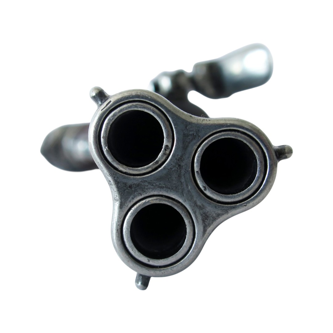 Dreiläufige Steinschlosspistole, Frankreich, 18. Jahrhundert, 1306