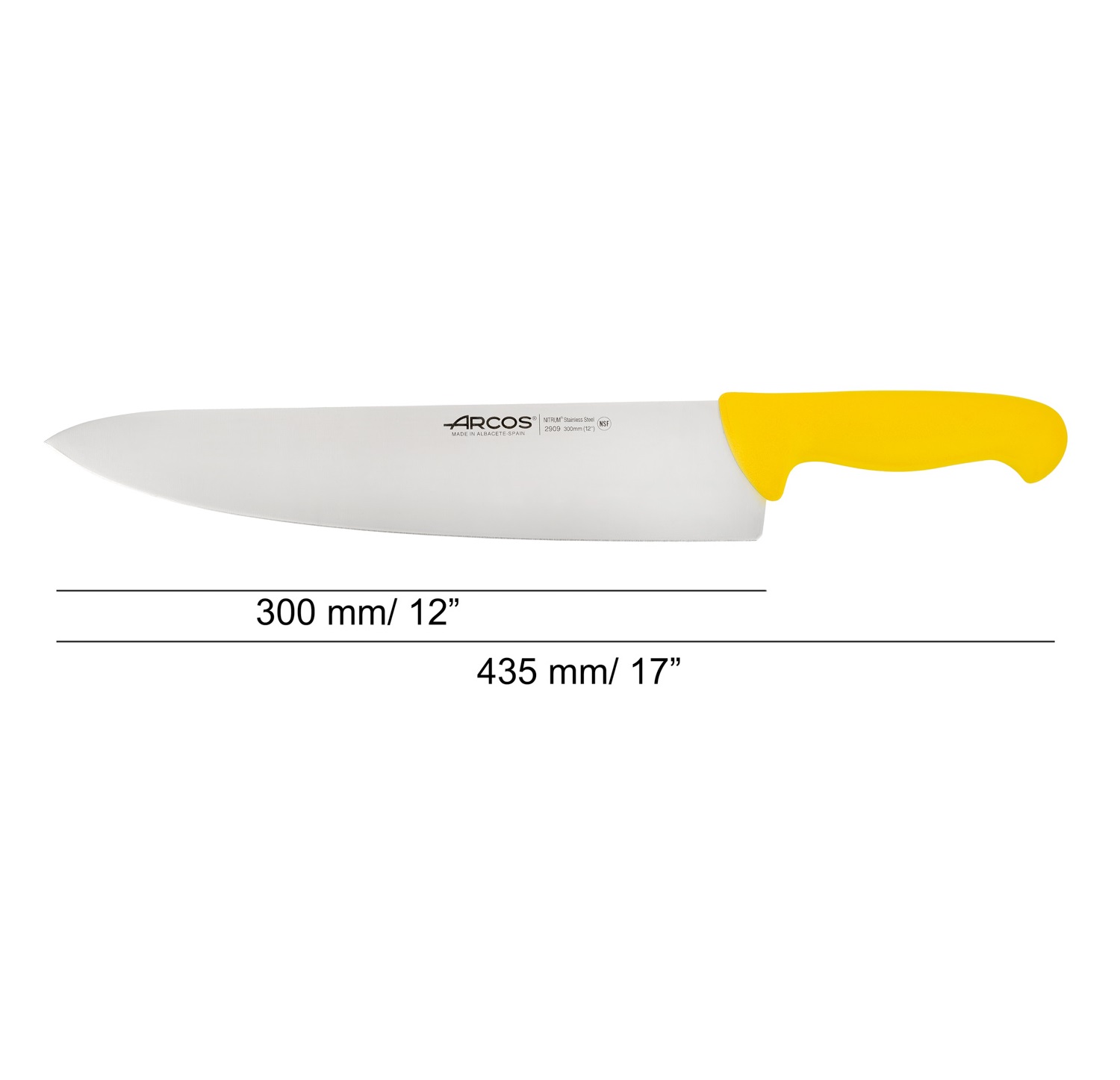 Cuchillo cocinero 300 mm Arcos mango inyección polipropileno de colores