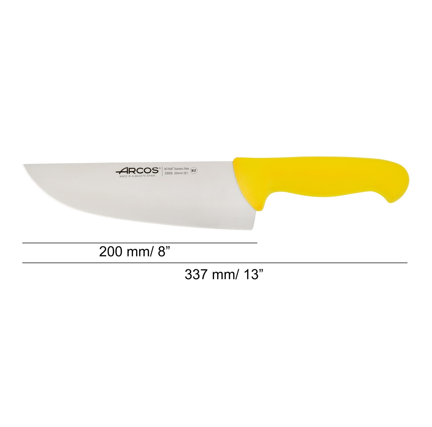 Couteau de boucher Arcos 200 mm avec manche en polypropylène moulé par injection coloré