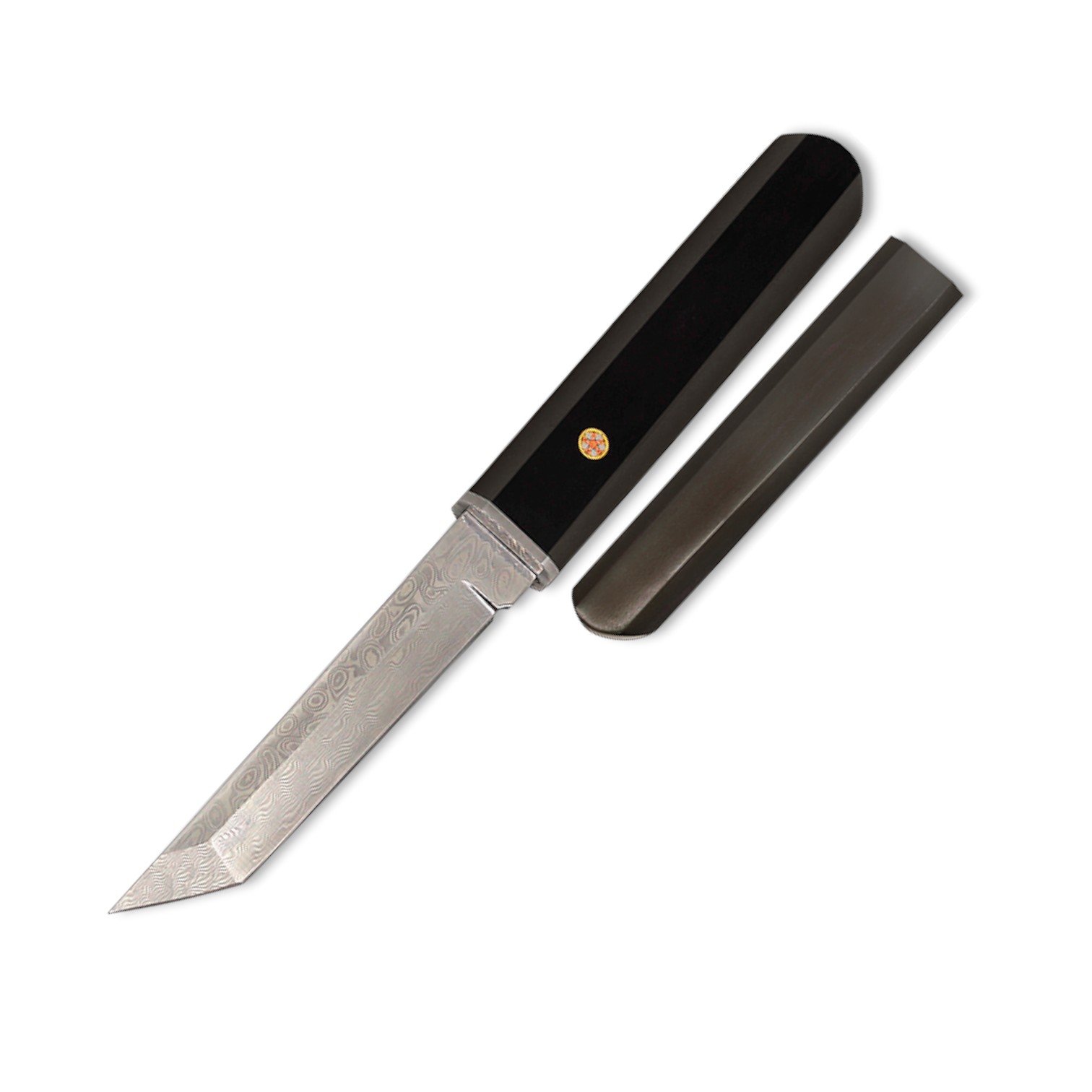 Messer mit einer 10,50 cm langen Tantoklinge mit glänzendem Damas...