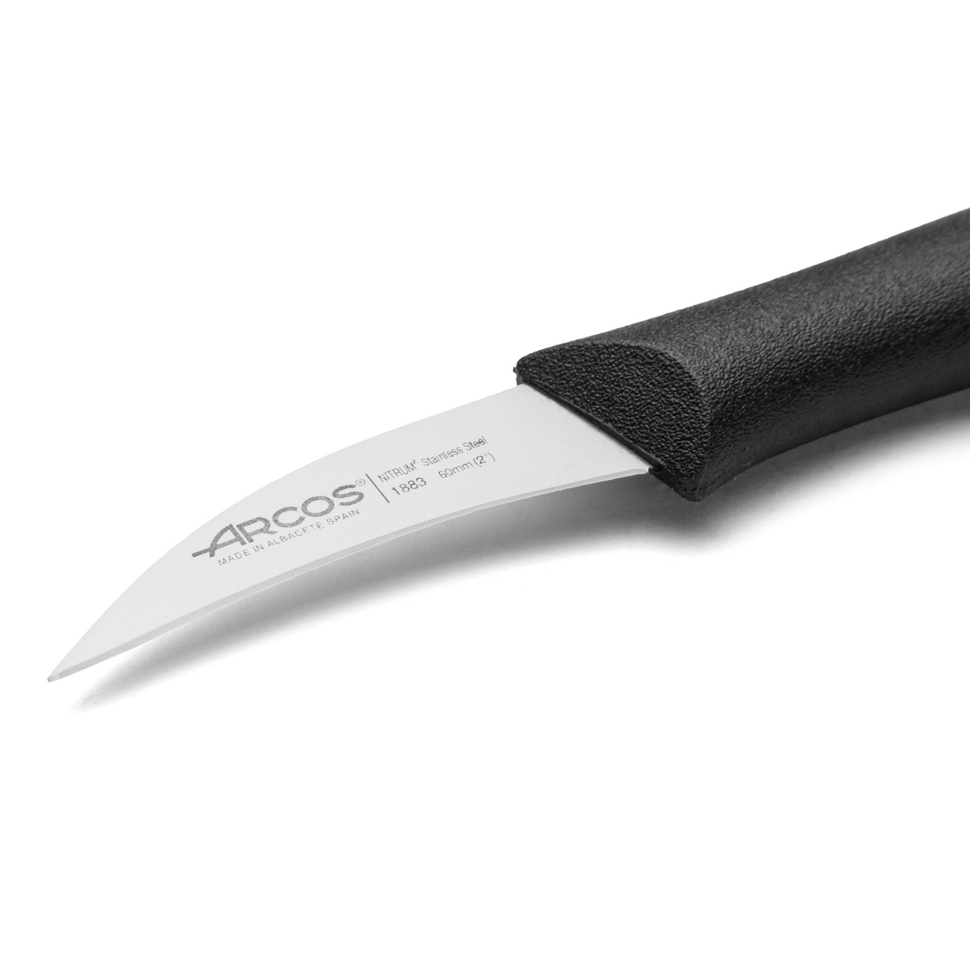 Cuchillos mondadores curvos Arcos Nova con hoja de 60 mm mango polipropileno colores 36 unidades