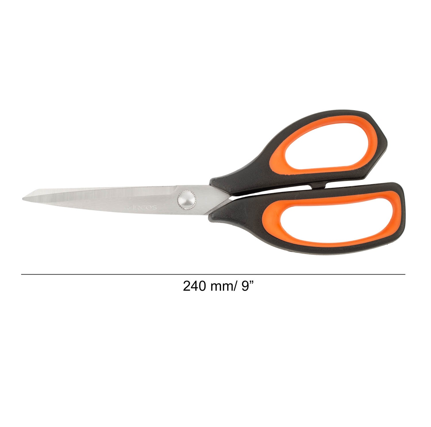 Tijeras de cocina Arcos de 240 mm con mango de polipropileno negro y naranja