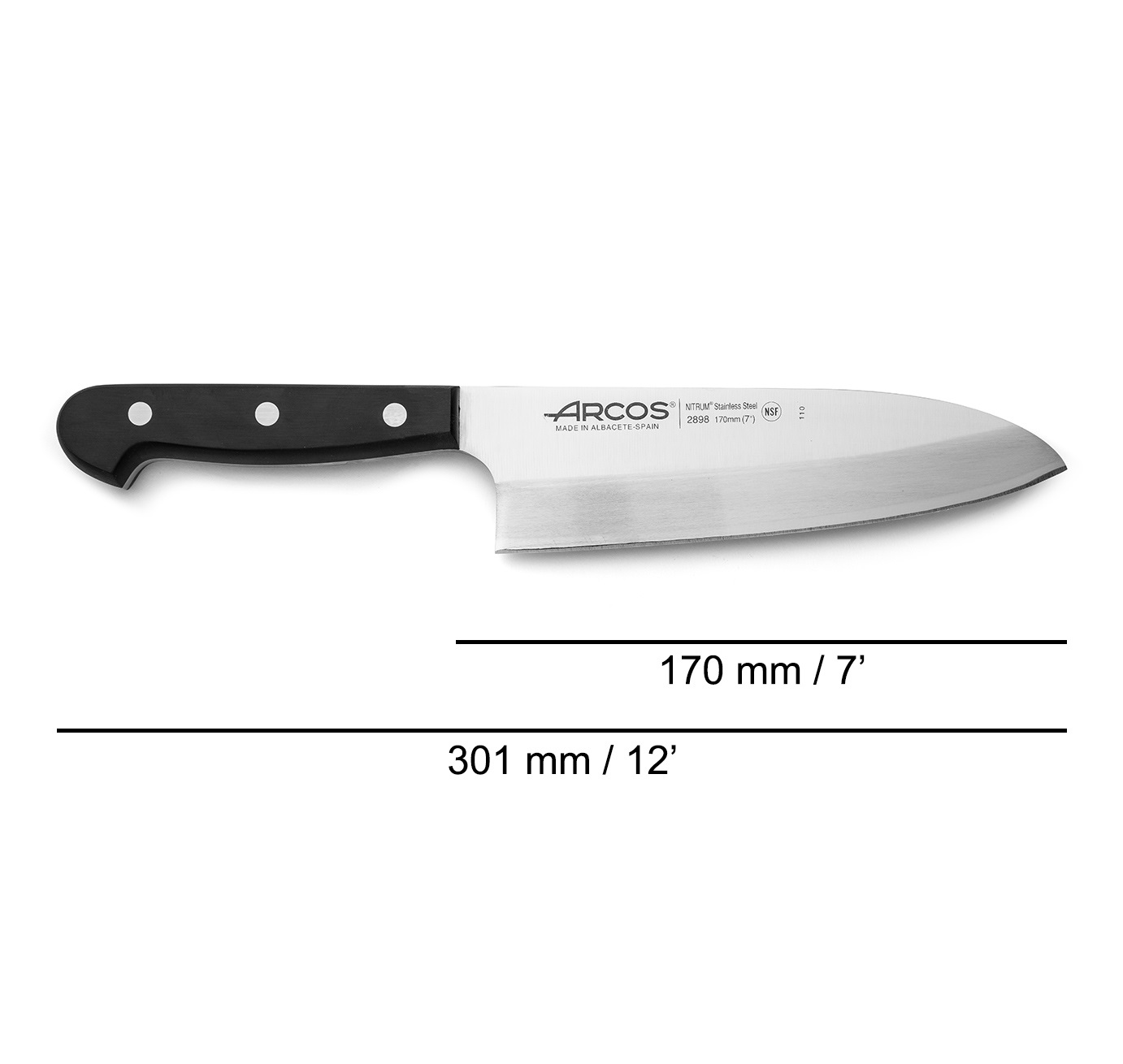 Coltello giapponese Deba Arcos serie Universal con lama da 17 cm