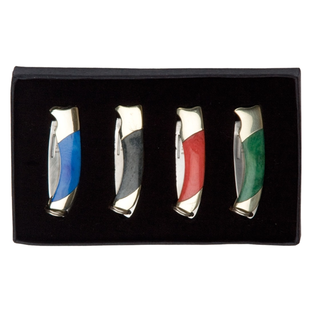 Ensemble de 4 couteaux de poche miniatures JKR avec manches droit...