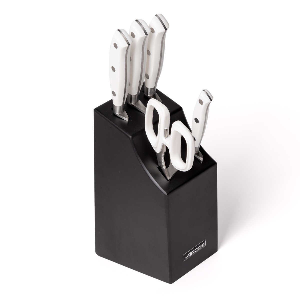 Ensemble de cuisine Arcos Riviera blanc avec 4 couteaux, ciseaux ...