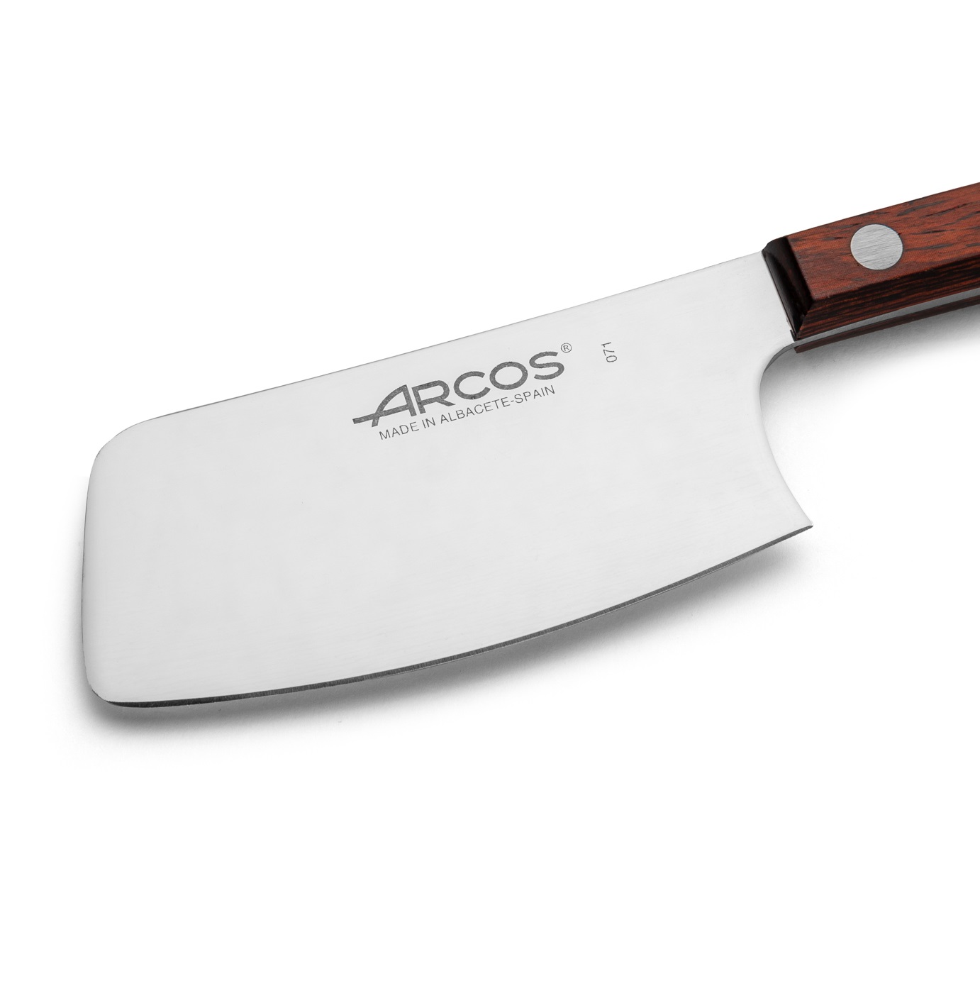 Couteau à steak Arcos avec une lame de 9 cm de type hache à soie pleine et un manche en bois