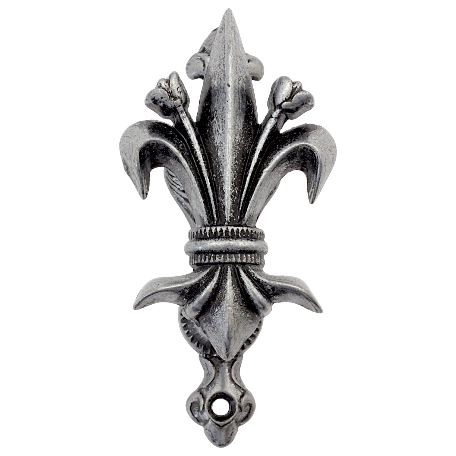 Cintre en forme de fleur de lys argenté, 2 pièces