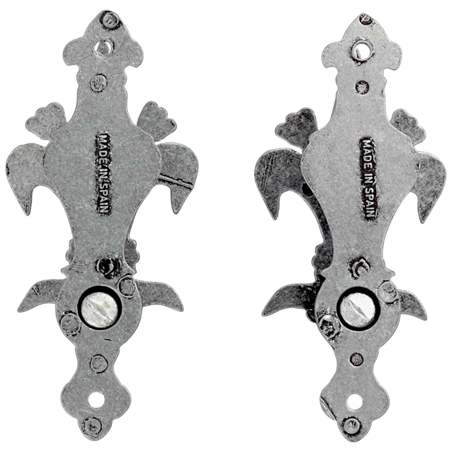 Cintre en forme de fleur de lys argenté, 2 pièces