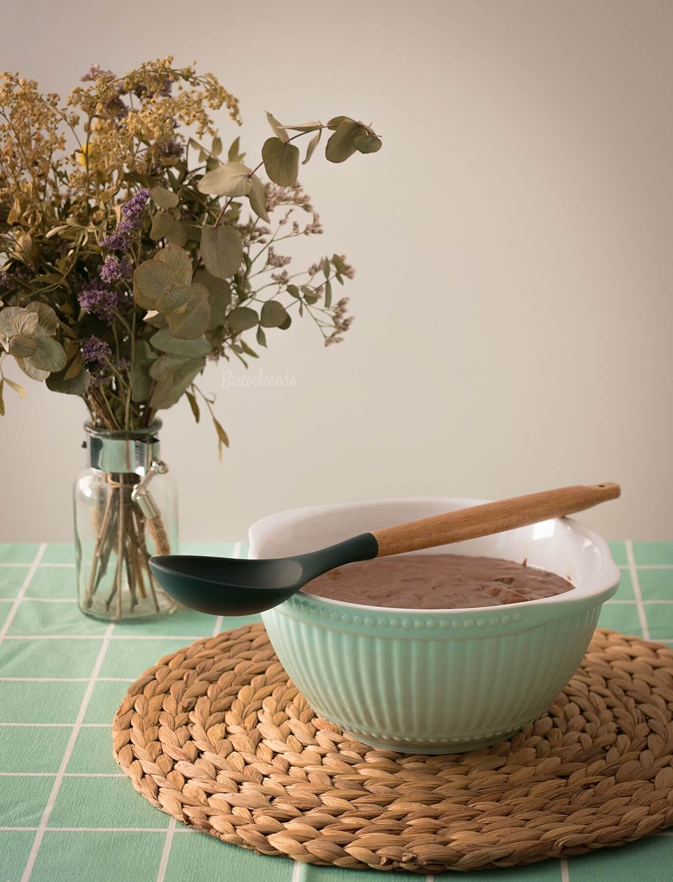 Cuillère de service 3 Claveles en silicone et bois de hêtre, sans BPA