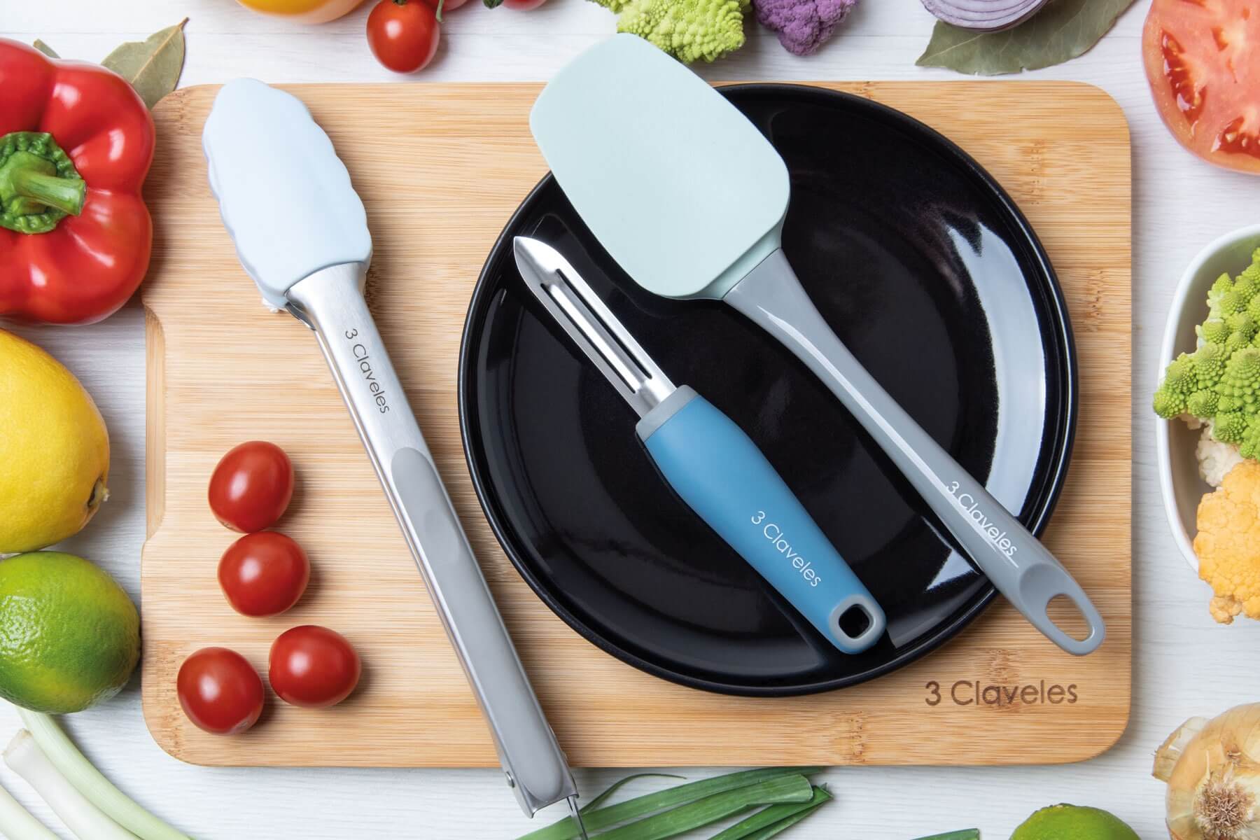 3Claveles Silikon-Küchenlöffel mit BPA-freiem Polystyrolgriff