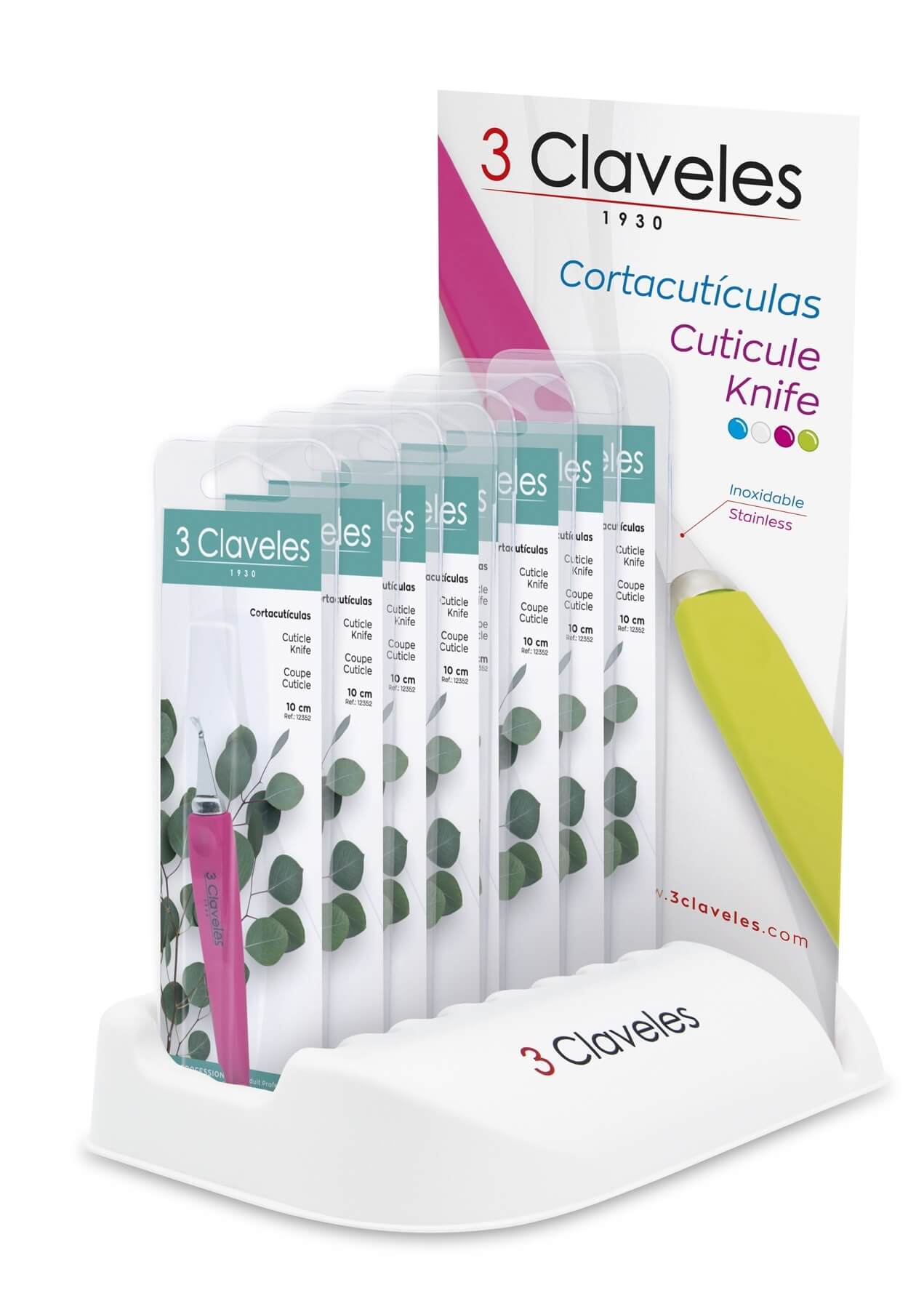 Expositor 24 limas de manicura con mango de distintos colores 3 C...