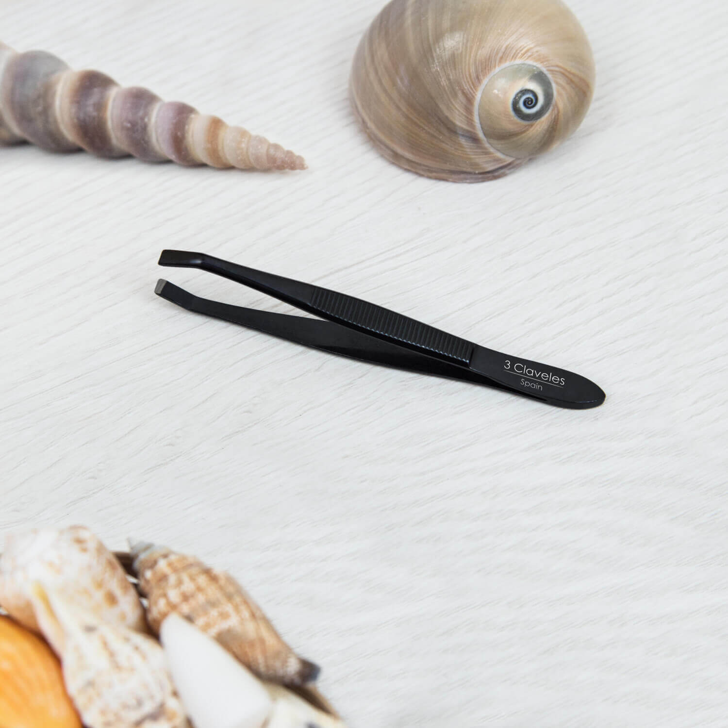 Pince à épiler 3Claveles en acier au carbone noir, forme de crabe, emballage blister