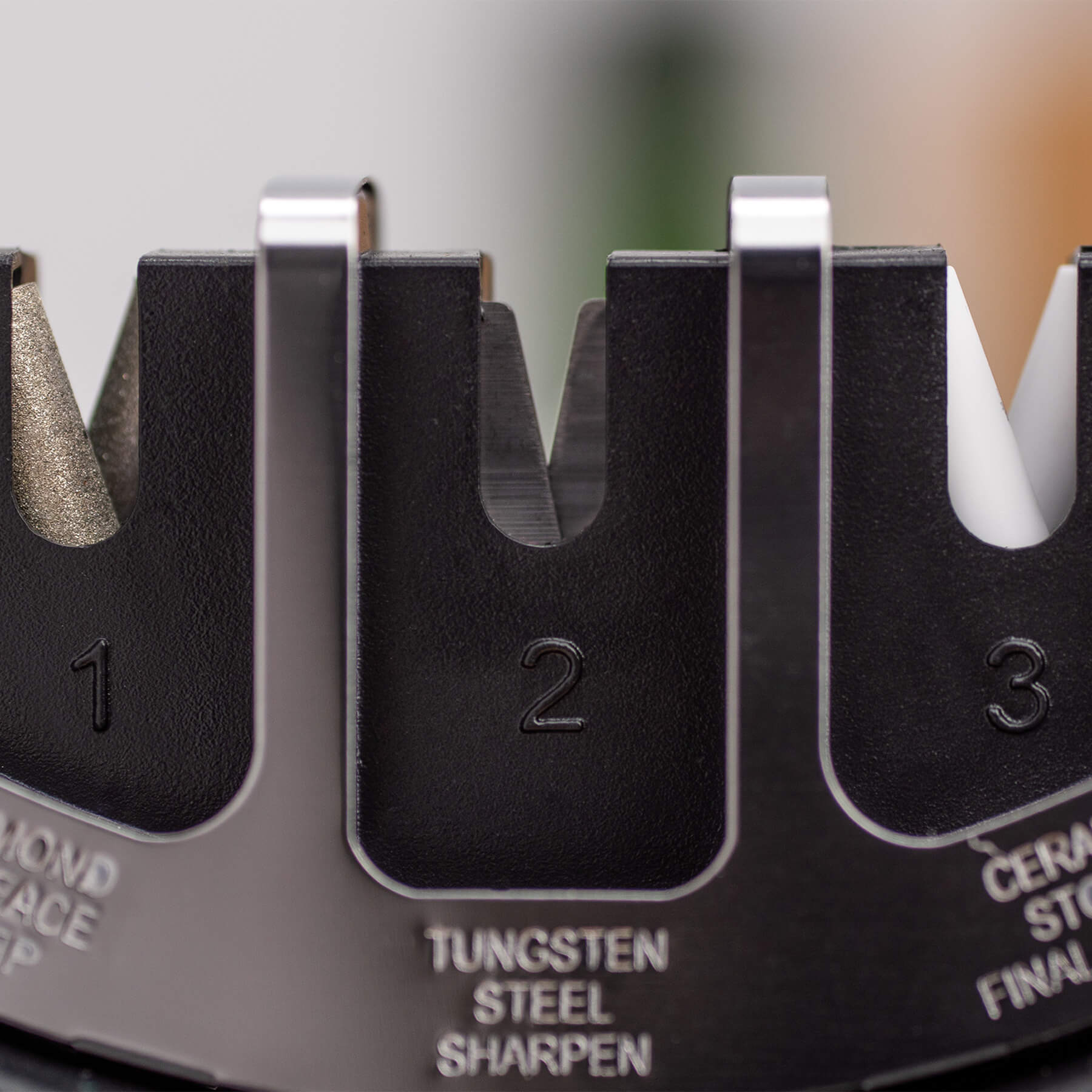 Afilador de cuchillos diamante, carburo de tungsteno y cerámica 3 Claveles