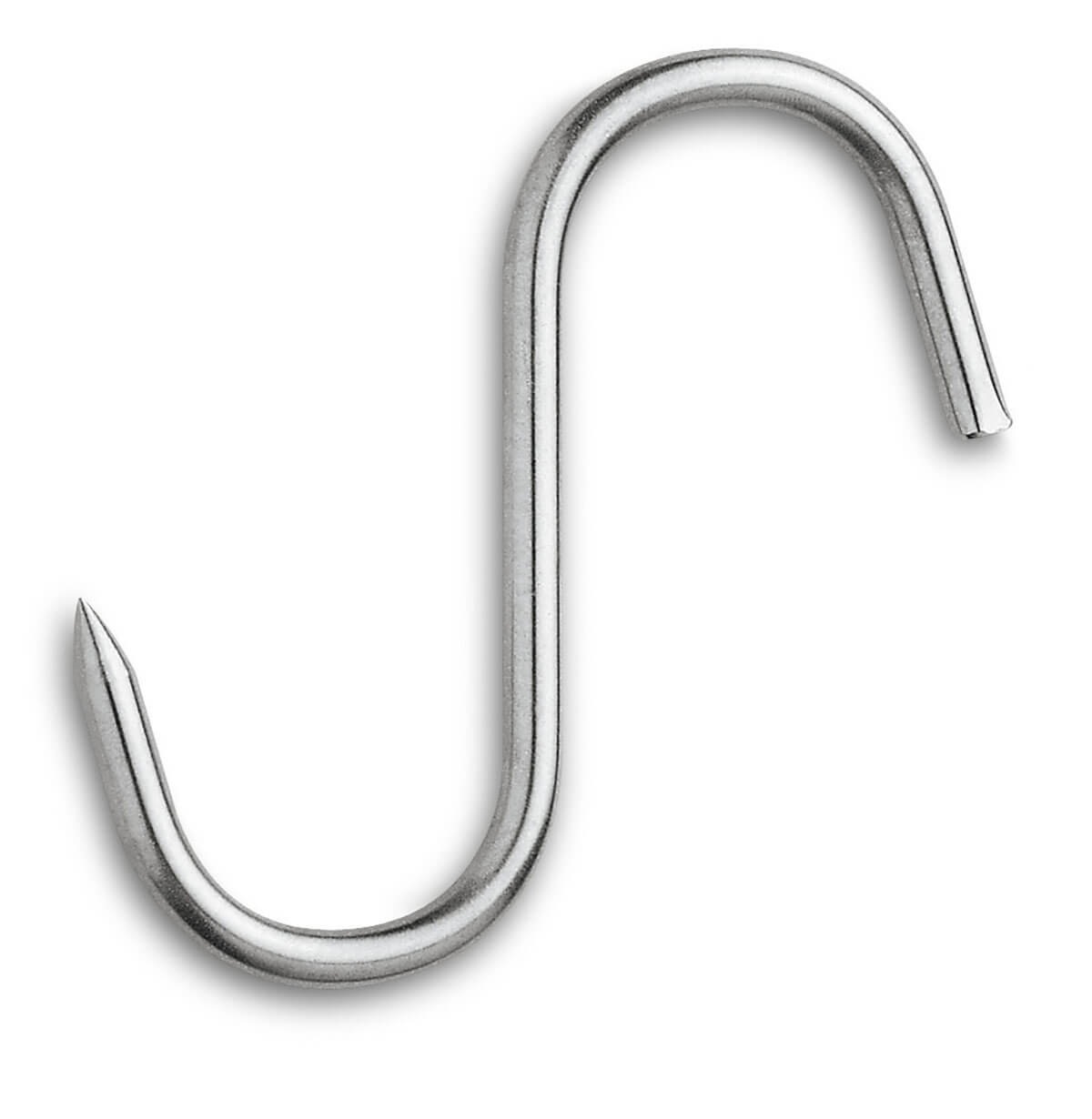 Crochet à viande, modèle S, acier inoxydable, 10x4 cm, 3 clavette...