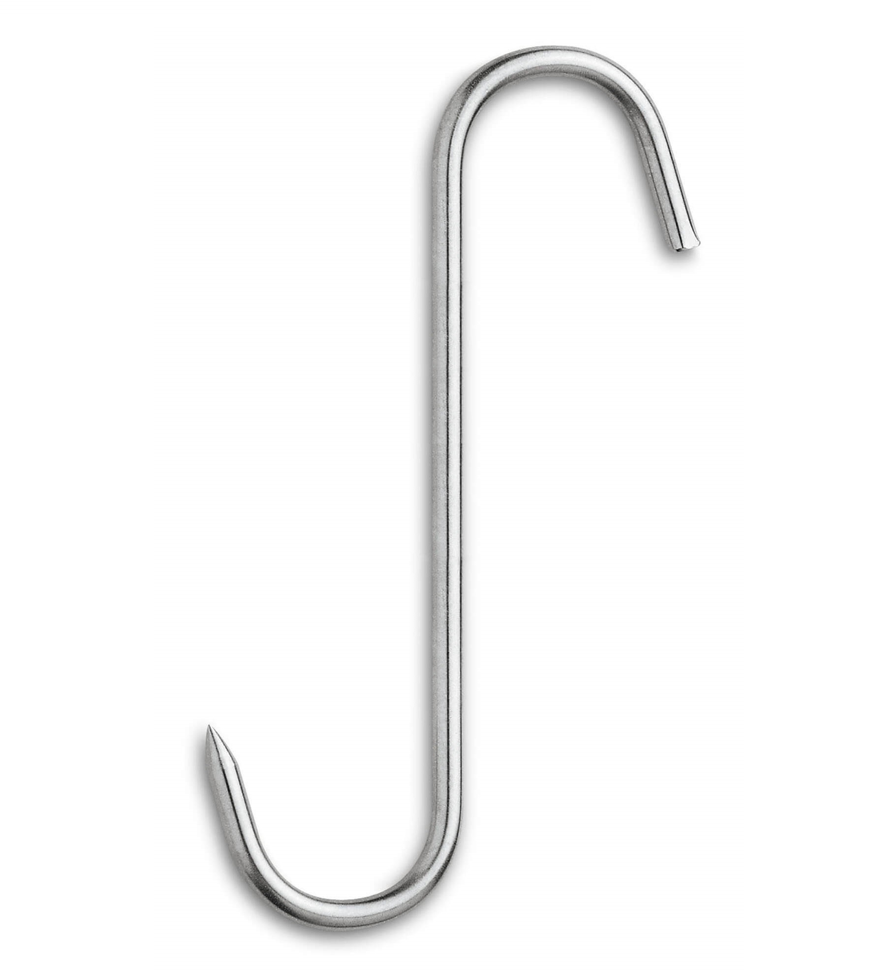 Crochet à viande, modèle S, acier inoxydable, 20x6 cm, 3 clavette...