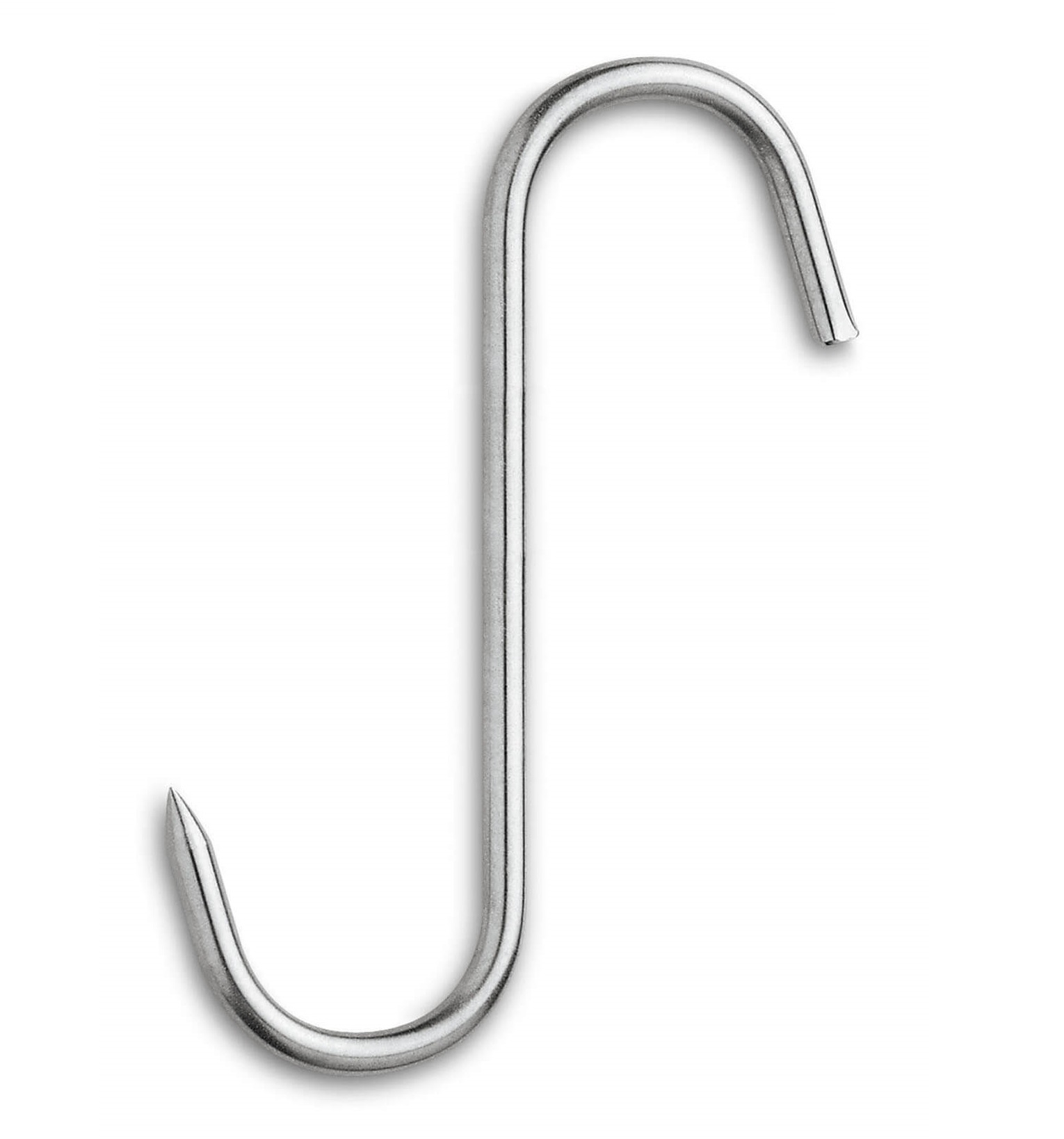 Crochet à viande, modèle S, acier inoxydable, 16 x 5 cm, 3 clavet...